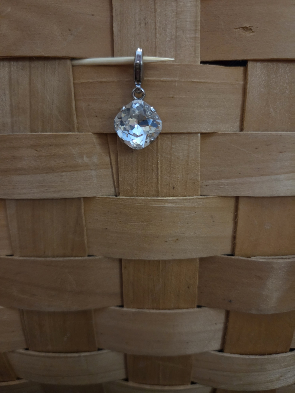 Sabika Clear Crystal Drop Pendant in Silver Tone